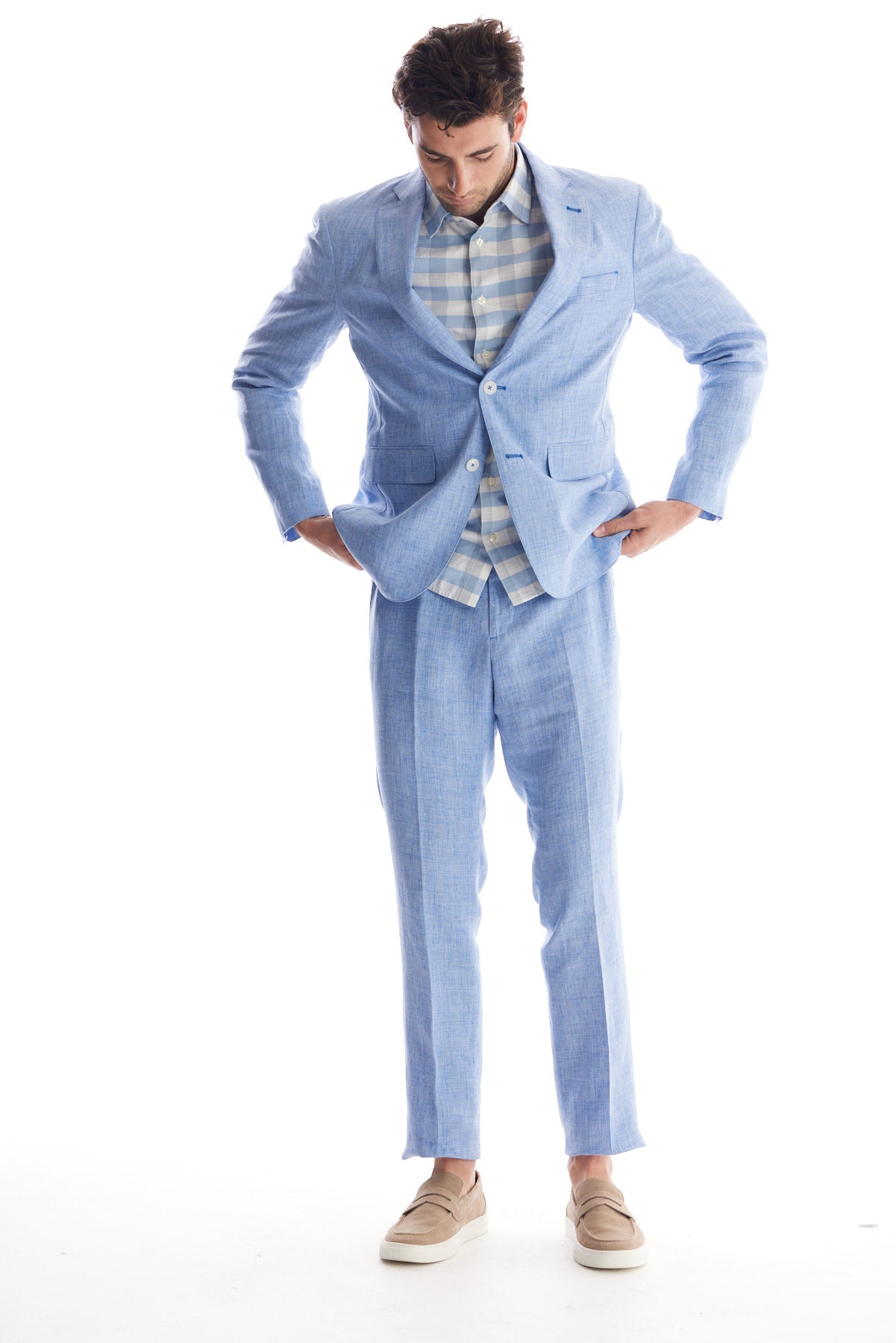 Solid Linen Suit Separate Pant
