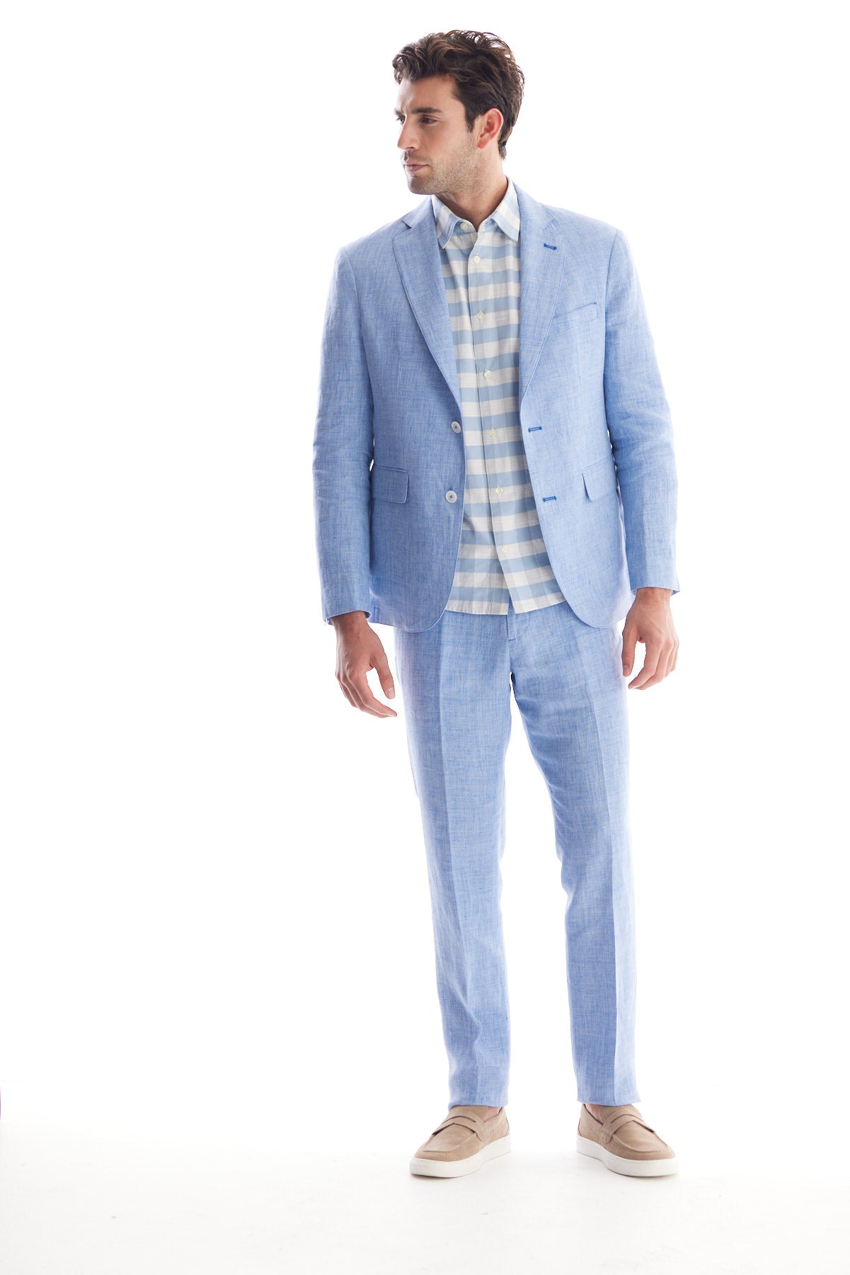 Solid Linen Suit Separate Coat