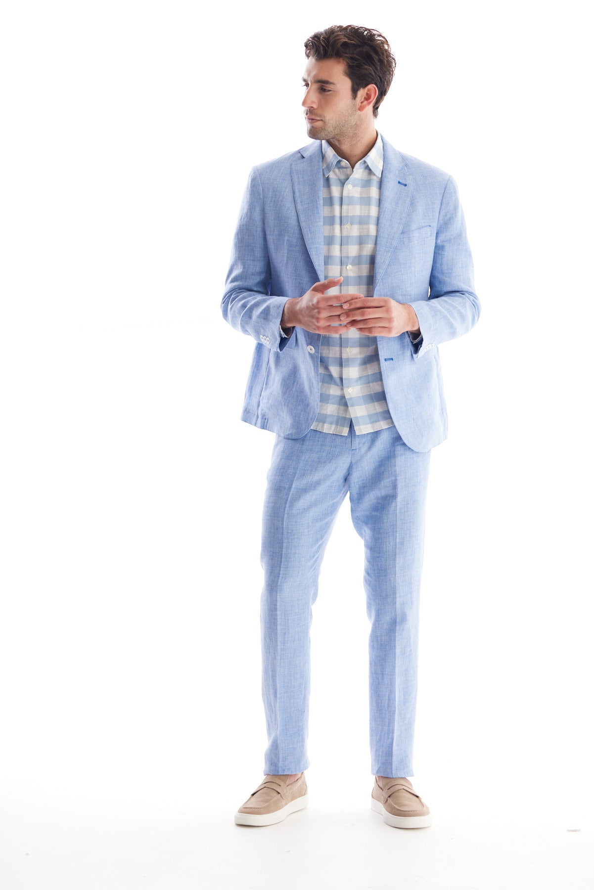 Solid Linen Suit Separate Coat