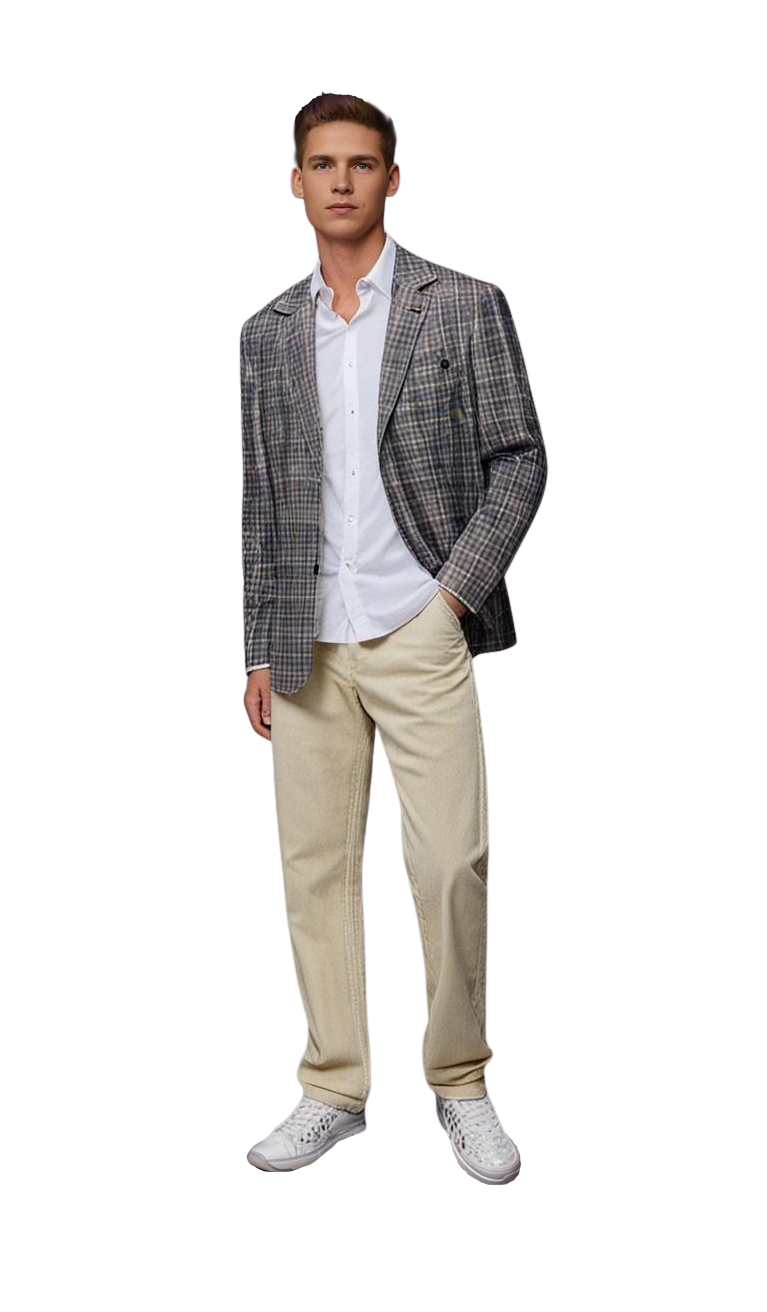Plaid Linen Sport Coat