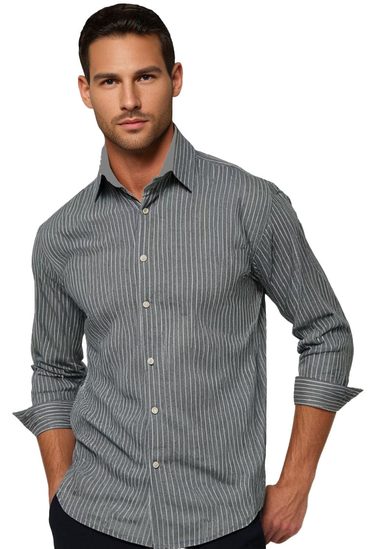 Striped Cotton Yarn Dyed Dress Shirt