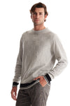 Merino Checker Crew Neck Sweater