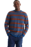 Merino Yarn Dyed Stripe Crew Neck Sweater