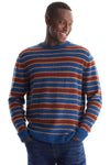 Merino Yarn Dyed Stripe Crew Neck Sweater