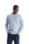 Merino Checker Crew Neck Sweater