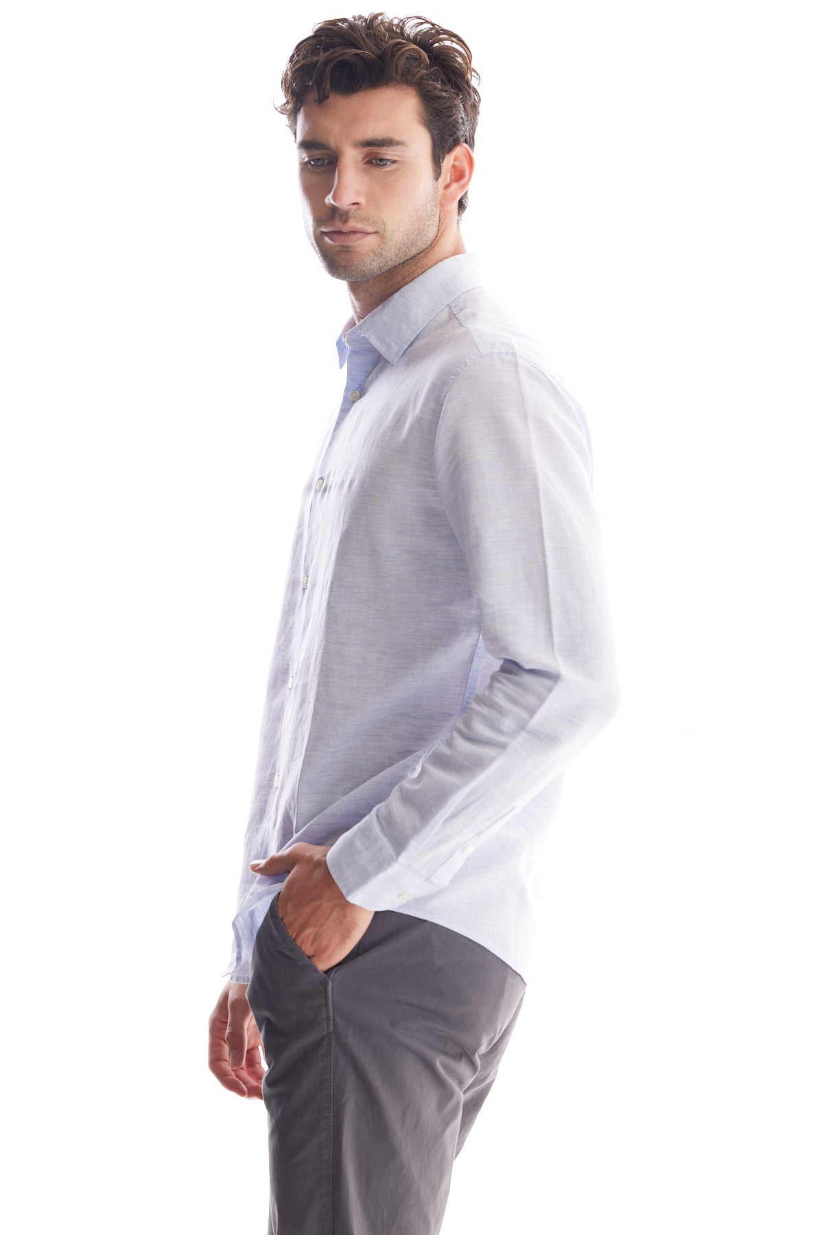 Solid Linen Dress Shirt