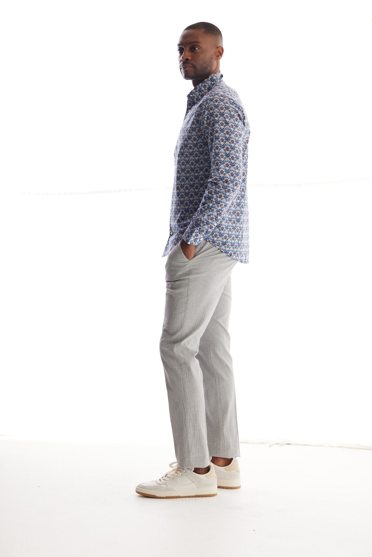 Solid Seersucker Suit Separate Pant