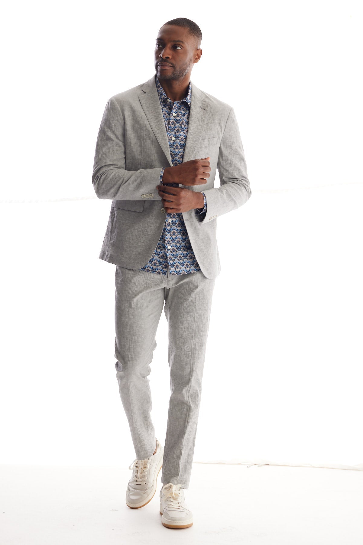 Solid Seersucker Suit Separate Coat