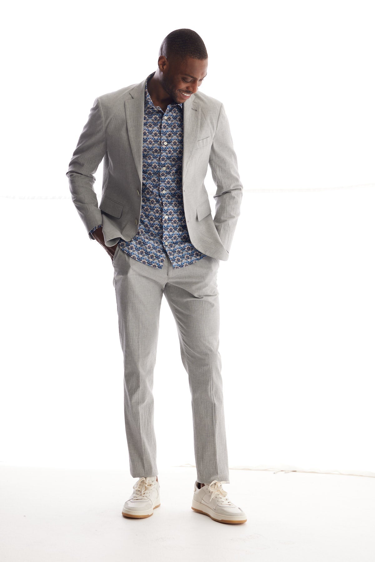 Solid Seersucker Suit Separate Coat