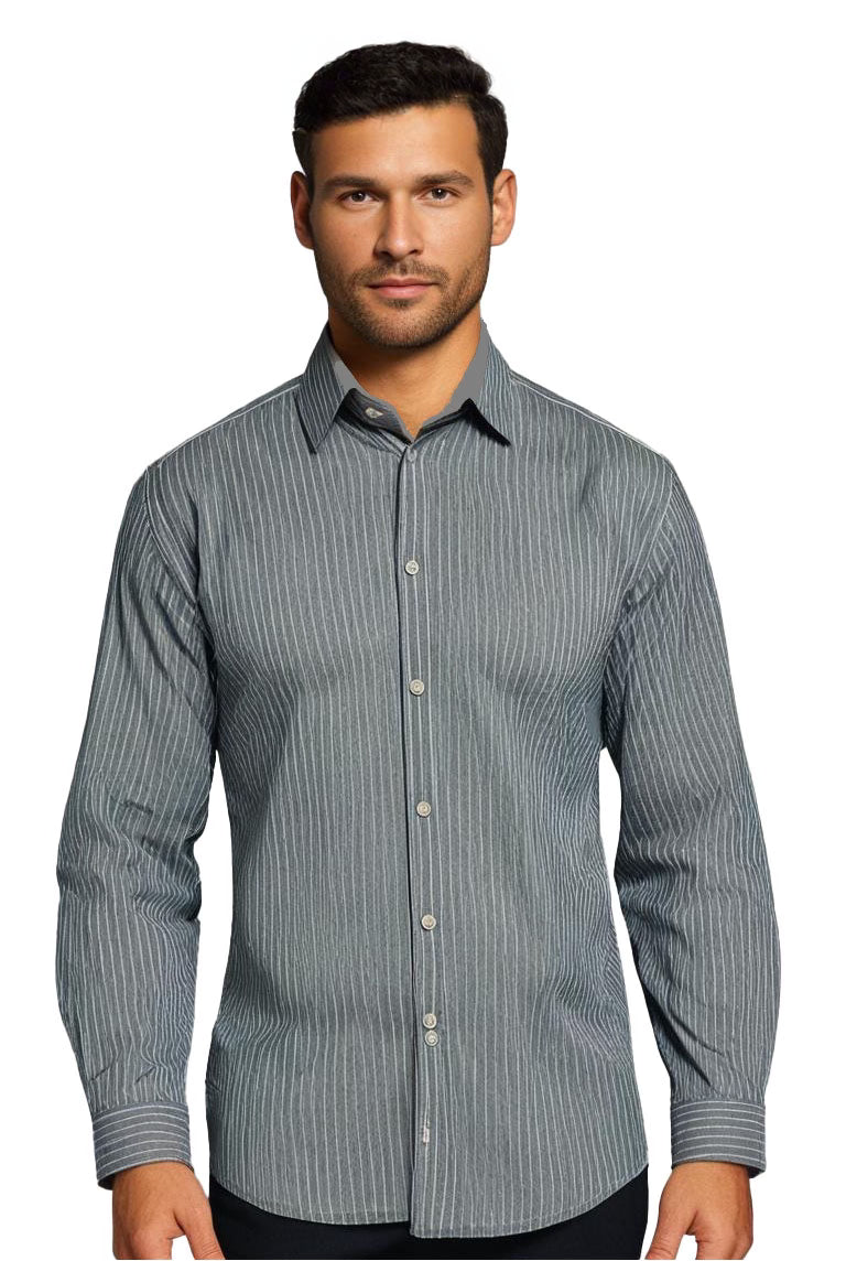 Striped Cotton Yarn Dyed Dress Shirt