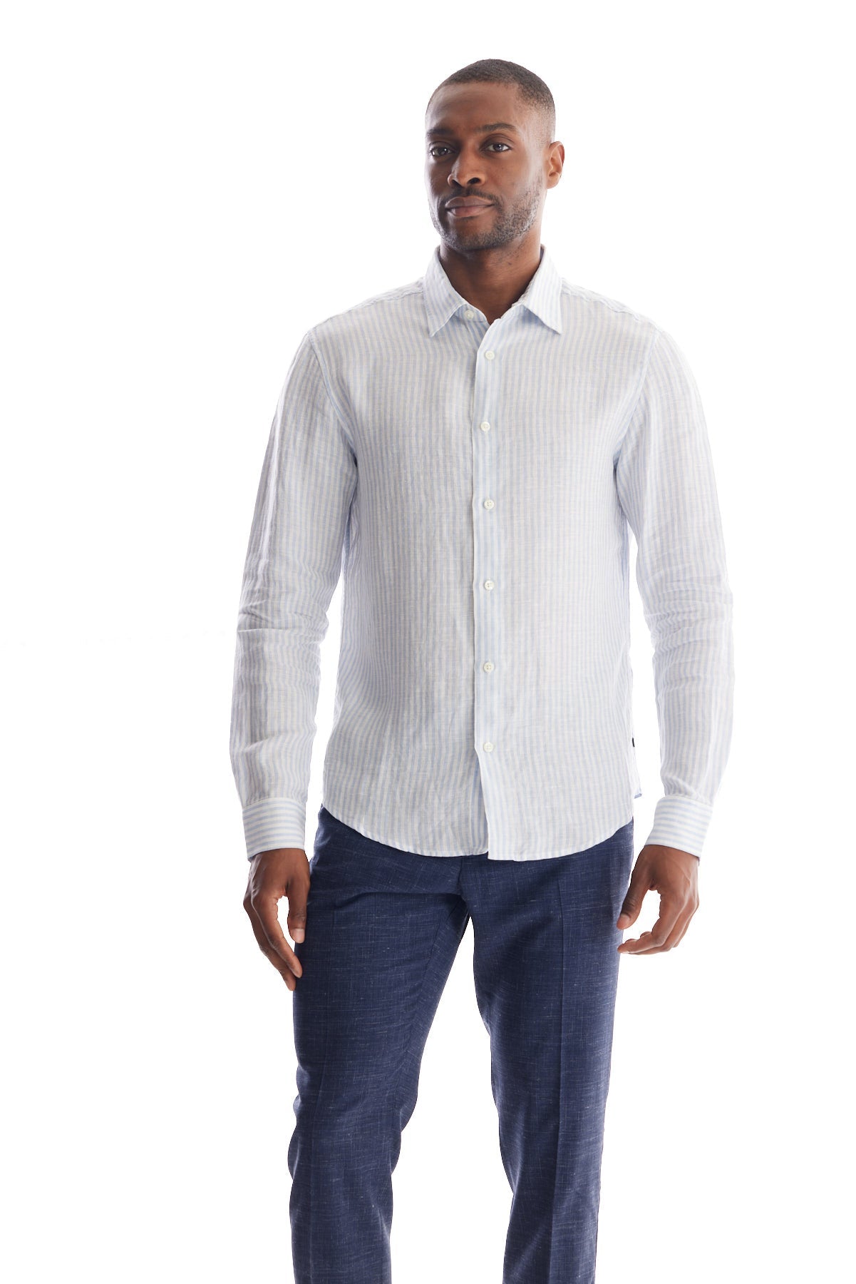 Striped Linen Dress Shirt