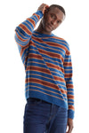 Merino Yarn Dyed Stripe Crew Neck Sweater